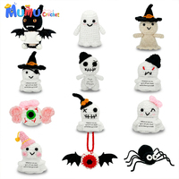 Poupée fantôme au crochet, styles variés, jouet effrayant d'Halloween, figurine amigurumi en coton au lait avec yeux de chauve-souris, cadeaux de fête, cadeau de vacances