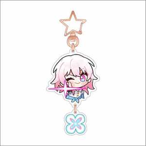 Honkai Star Rail portachiavi Anime versione Q carino <span class=keywords><strong>marzo</strong></span> 7th portachiavi uomo <span class=keywords><strong>donna</strong></span> Kawaii figura acrilico fiocco di neve portachiavi ciondolo regalo - Product Image 2