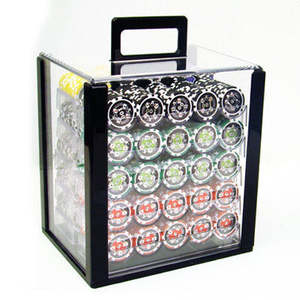 Ace Casino alta calidad 1000 fichas de póquer y acrílico Carrier Set Premium fichas y bandeja - Product Image 2