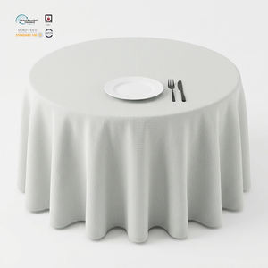 Wrinkle Resistant Silver 120 Inch Jacquard Polyester Waterproof Eco-Friendly Heat Resistant Washable Outdoor Use <b>Tablecloth</b> - Product Image 1