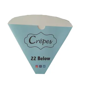 Wholesale High Quality Biodegradable Crepe Cone Food Packaging Paper Cone