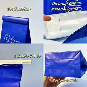 Bolsa de Papel Personalizada de Grado Alimenticio con Fondo Cuadrado para Pan, Donuts, Galletas, Postres, Resistente a la Humedad y al Aceite, Uso Industrial - Product Image 4