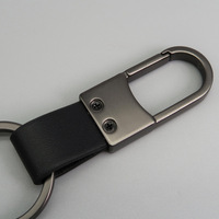 Individueller Leder-Autoschlüsselanhänger Blanko-Leder-Schlüsselring mit Metallhaken