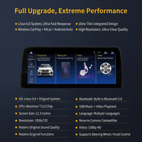 Système d'écran tactile Linux ultra-fin 12,3 pouces, CarPlay sans fil, Android Auto, lecteur multimédia pour BMW Série 5 2005-2010 E60 E61 CCC