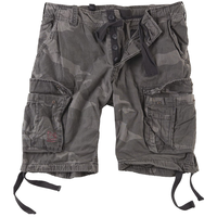 Shorts cargo vintage délavés avec logo personnalisé, plusieurs poches à rabat, cordon de serrage à la taille et braguette boutonnée – Vente en gros