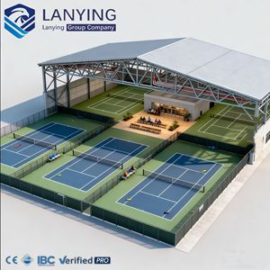 Structure en acier préfabriquée à construction <span class=keywords><strong>rapide</strong></span> pour terrain de basketball, structure en acier pour stade sportif pour tennis/natation/badminton - Product Image 2