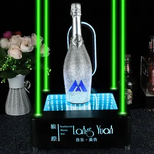 Bottle Presenter Night Club Bar Hotel 1 Bottle LED Bottle Glorifier Acrylic Vip Champagne Bottle Display Presenter