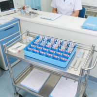 Clinique hospitalière médicale plastique ABS bleu 36 grilles plateau de rangement de médicaments durables pour patients étuis à pilules
