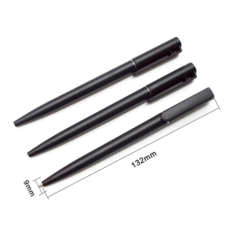 Promosyon kalem tüm mat siyah ile özel logo plastik kalem çevirmeli kalem