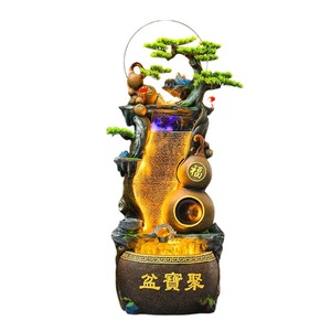 Fontaine Feng Shui en forme de gourde Quanmantang, forme irrégulière, peinte à la main, sculptée, décoration de sol pour salon, entrée, bureau, etc. - Product Image 5