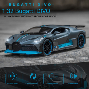 Modèles de voitures miniatures 1:32 <span class=keywords><strong>Bugatti</strong></span> <span class=keywords><strong>Divo</strong></span> Super Car en alliage avec son et lumière, modèle de voiture en métal à recul, Modelo Del Coche - Product Image 2
