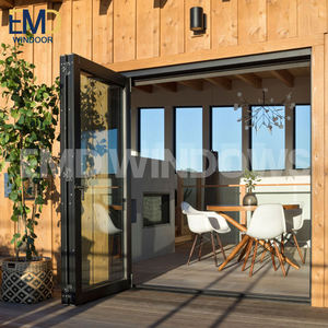 Puerta de Entrada Moderna de Aleación de Aluminio, Puerta Corredera Interior y Exterior de Vidrio con Diseño PT de Pd Home Door - Product Image 1