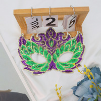 Masque pour les yeux en PVC à paillettes, trois couleurs or, violet, vert, avec motif floral, pour les fêtes de carnaval et de Mardi Gras
