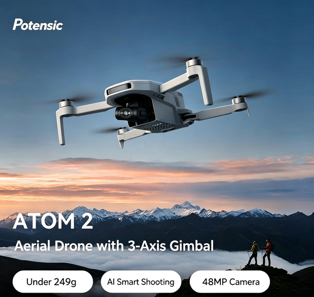 Potensic ATOM 2/ATOM 2S  Drone  8K Camera 4K Night Vision   249g GPS Three-axis Gimbal 10KM