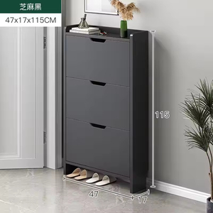 Factory Custom Large Capacity Modern Wooden Foldable 3-<b>Shelf</b> Space-Saving Durable Shoe Storage Cabinet for Home <b>Outdoor</b> Foyer - Product Image 3