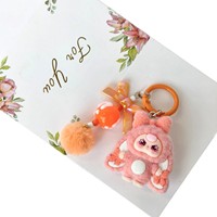 Porte-clés PVC Fille Lapin Mignonne, Pendentif Figurine en Résine Floquée Colorée pour Téléphone Portable, Breloque de Sac, Accessoires DIY