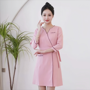 Esthéticienne Vêtements de travail Femme Salon de beauté Haut de gamme Centre de santé Bain de pieds Technicien Robe Vêtements Tempérament Costume - Product Image 4