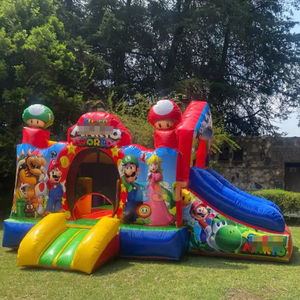 Nouveau dessin animé patte chien gonflable videur cavalier patrouilles château plein <span class=keywords><strong>d</strong></span>'entrain château sautant pour enfants maison de rebond gonflable avec toboggan - Product Image 2