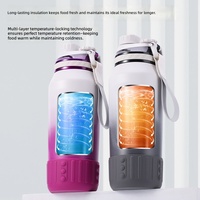Bouteille d'eau isotherme en acier inoxydable 316, grande capacité, avec sangle de transport portable, pour le sport, avec poignée, pour enfants, garde au froid et au chaud