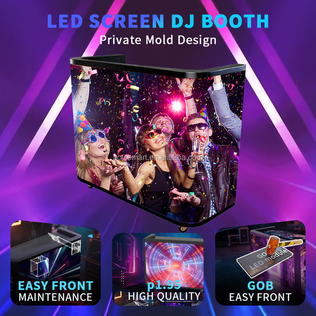 Customized Size LED Booth for Night Bar Stage High Resolution High Brightness Full Color Magnetic Lightweight Portable Standing