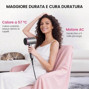 Secador de Pelo Iónico con Luz Azul Dreepor Salon, 1800W de Alta Potencia, Velocidad del Viento de 18M/S, Tecnología de Reducción de Ruido para Hoteles y Hogares - Product Image 2