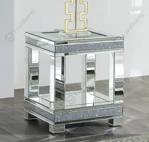 Оптовая продажа с завода, набор кофейных столиков для гостиной, квадратный раздавленный Алмазный боковой столик