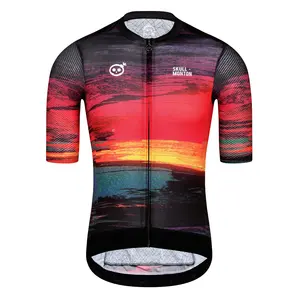 Monton camisa de ciclismo personalizada, camisa de equipe de bicicleta de estrada respirável, conjuntos de roupas