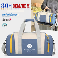 Sac de sport OEM grande capacité en tissu Oxford imperméable avec compartiment sec/humide et pochette pour bagage, léger pour l'entraînement, le sport et les voyages