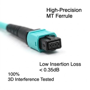 Cable de Conexión de Alta Densidad MPO a LC, OS2 OM3 OM4, 12 Fibras, LSZH, para Centro de Datos - Product Image 5