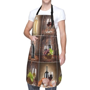 Delantal de cocina de algodón 100% de poliéster para mujeres y hombres con bolsillos, iconos, pan de trigo, tela Oxford, delantal de cocina con cuello ajustable - Product Image 3