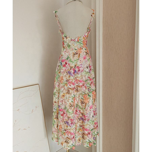 Vestito da <span class=keywords><strong>donna</strong></span> estate nuovo colorato solubile in acqua pizzo <span class=keywords><strong>fiore</strong></span> cavo ricamato appeso cinturino vestito fabbrica <span class=keywords><strong>abbigliamento</strong></span> all'ingrosso - Product Image 2