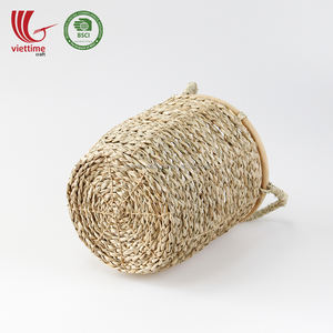 ตะกร้าเก็บของอเนกประสงค์จากหญ้าทะเลเวียดนาม ผลิตจากวัสดุธรรมชาติ เป็นมิตรกับสิ่งแวดล้อม ชุด 3 ใบ พร้อมหูหิ้ว ขายส่ง - Product Image 5