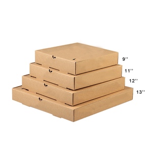 Papier brun ondulé de boîte à pizza haut de gamme conçu sur mesure avec gaufrage et matériaux recyclés de stratification mate - Product Image 1