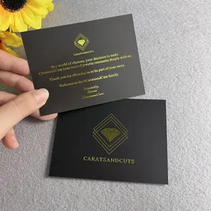 Kertas emas mewah kartu Terima kasih Logo kustom UV dicetak amplop untuk bisnis kecil dengan lukisan warna-warni untuk bisnis pernikahan