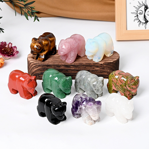Vente en gros de sculptures d'animaux en pierre naturelle et cristal, sculptures d'ours en quartz de haute qualité pour la décoration de la maison - Product Image 4