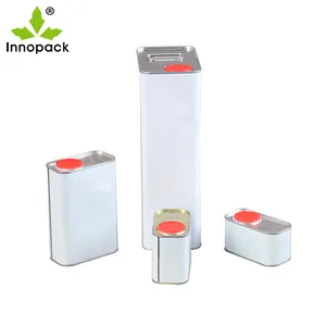 wholesale price 250/500/750ml white coating olive oil metal tin can with plastic spout cap