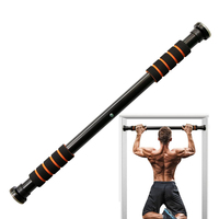 Barre de traction portable en chrome noir pour cadre de porte, support de dips pour entraînements de fitness à domicile