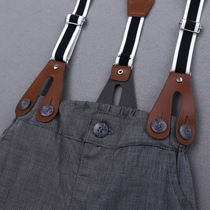 Child Clothes Men Baby Boy Suspenders Baseball Short <b>Pants</b> Long Sleeve Shirt Formal Suit - Product Image 5