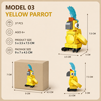 Ensemble de blocs de construction personnalisés en forme de perroquet jaune, jouets éducatifs, jouets pour enfants, jouets promotionnels, modèle OEM, marque privée