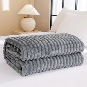 Siêu mềm kẻ sọc flannel chăn dày giường rô sọc Waffle chăn đồng bằng phong cách cho bán buôn - Product Image 1