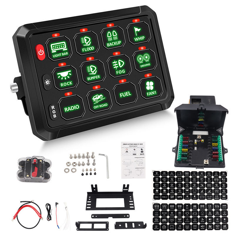 12 Gang Switch Panel Multifunction RGB