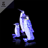 Lámpara LED Decorativa de Paisaje 3D con Forma de Pingüino, de Aluminio, para Exteriores, IP65, Multicolor, Recargable, con Batería, Regulable, para Uso Comercial y Festivo