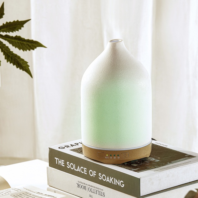 100ml Frosted Stone Aroma Diffuser Ceramic Ultrasonic Essential Oil Diffuser for Aromatherapy