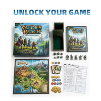 Jeu de cartes miniatures avec carte du monde détaillée, texture gaufrée, certifié FSC, jeu de jetons, livre de règles principal, jeu de société de table fantastique
