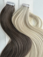 Extensions de cheveux invisibles à bandes adhésives fines en PU, 100% cheveux humains vierges Remy, lisses, super double drawn