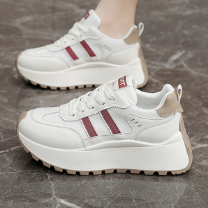 Chaussures à plateforme pour femmes en PU à lacets, respirantes, antidérapantes, avec doublure en maille, tendance mode EVERGREEN, décontractées, printemps/automne/été - Product Image 2