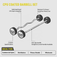 Équipement de fitness OKPRO, barre de musculation fixe, barre droite pour curls, ensemble de barres CPU pour salle de sport commerciale