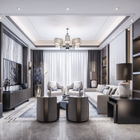 Projet clé en main tout-en-un pour l'aménagement intérieur de hall d'hôtel commercial, salon de luxe, canapé modulaire, panneau mural WPC imperméable