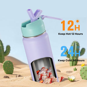 Botella de Agua de Acero Inoxidable de 700 ml con Boquilla Abatible y Asa Ancha, <span class=keywords><strong>Libre</strong></span> de BPA, Aislamiento al Vacío de Doble Pared, Funda Protectora - Product Image 6