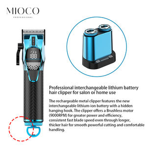 MIOCO M2201 Cortadora de pelo eléctrica profesional para peluquero, cortadora de pelo inalámbrica recargable de Metal de alta calidad, batería desmontable - Product Image 2